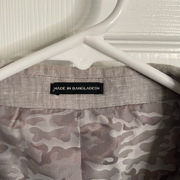 Joseph Abboud Mens 100% Linen Suit Blazer 50R Pant 44x30 Light Gray Slim Fit - Picture 5 of 16